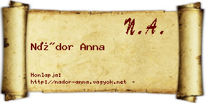 Nádor Anna névjegykártya