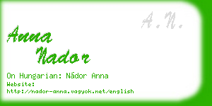 anna nador business card