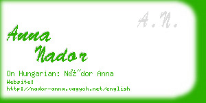 anna nador business card